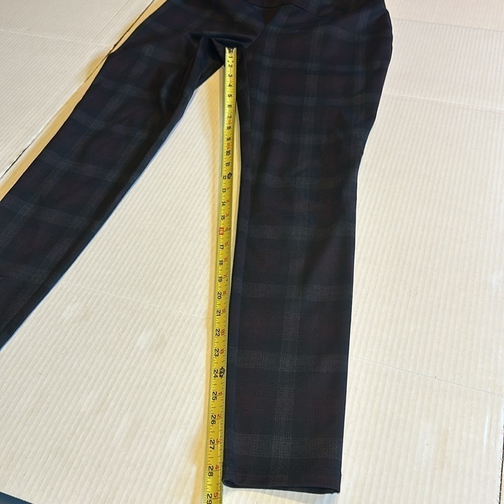 Calvin Klein pull on pants checkered black and purple stretchable waistband - Picture 2 of 7